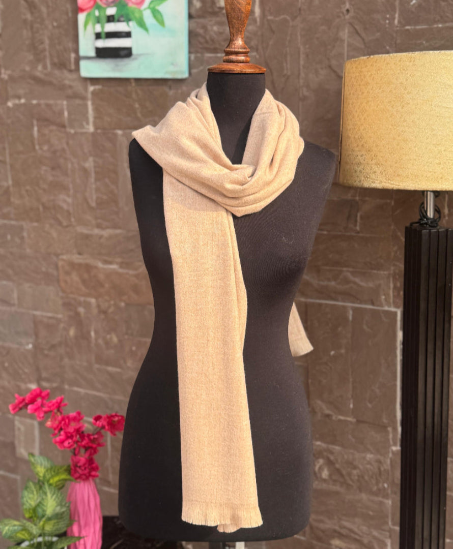 Cashmere Woolen Scarf- Beige