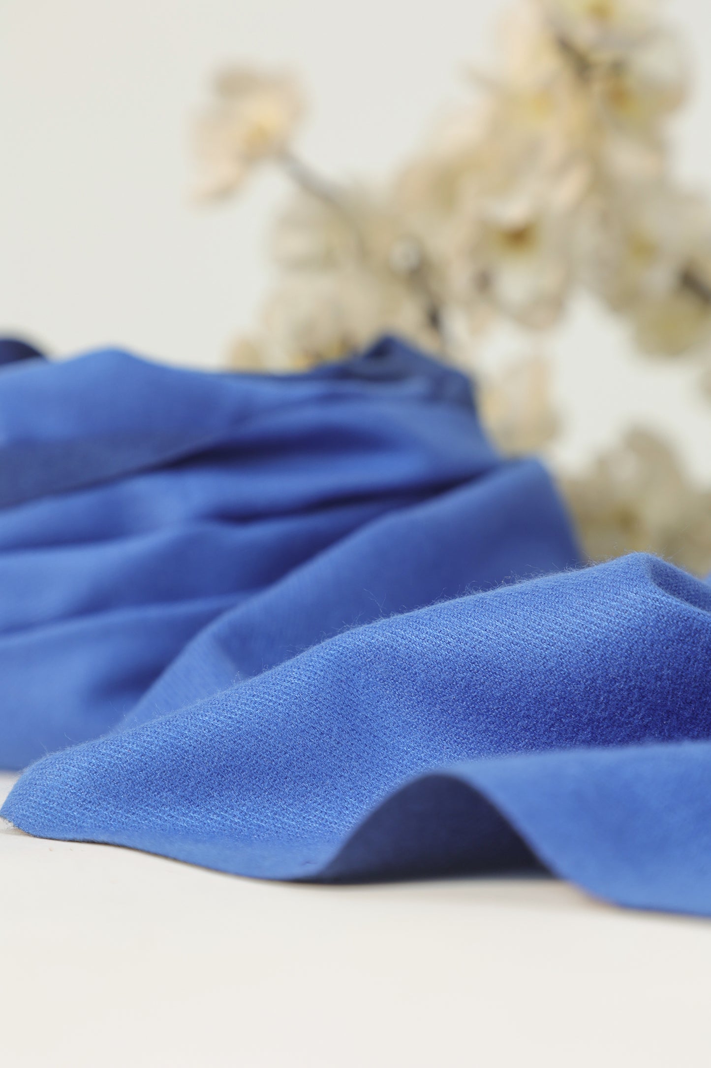 Double Sided Wool Scarf- Blue