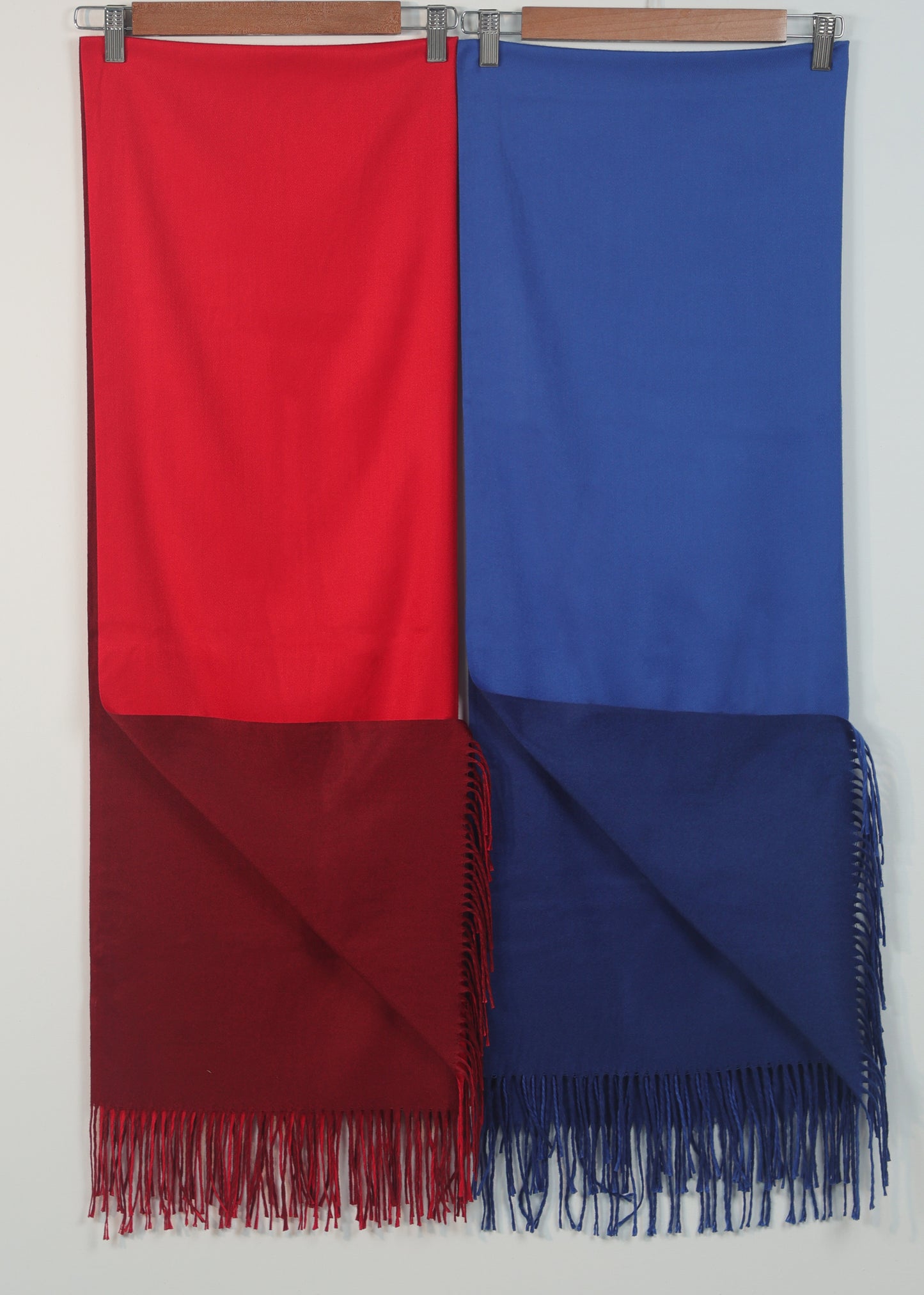 Double Sided Wool Scarf- Red