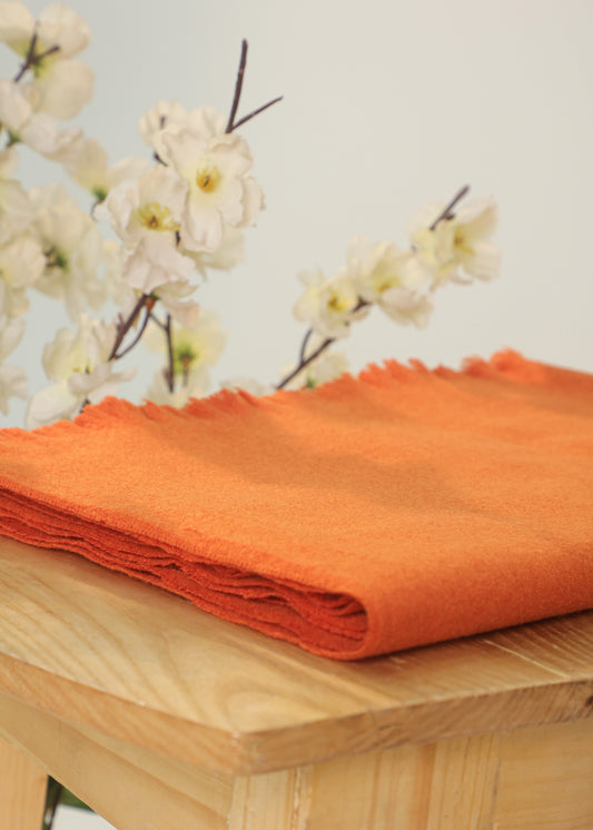 Cashmere Woolen Scarf- Rust orange