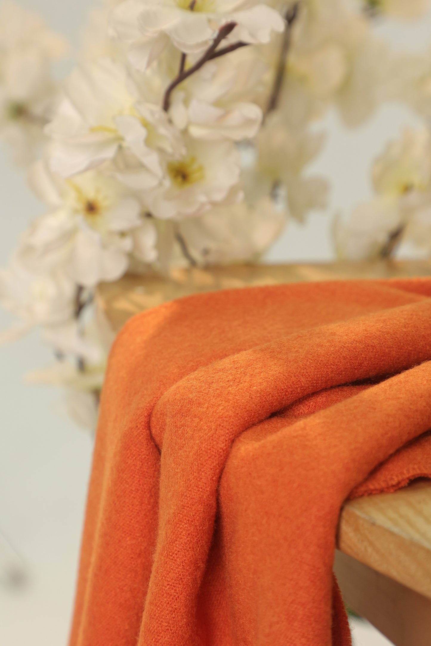 Cashmere Woolen Scarf- Rust orange