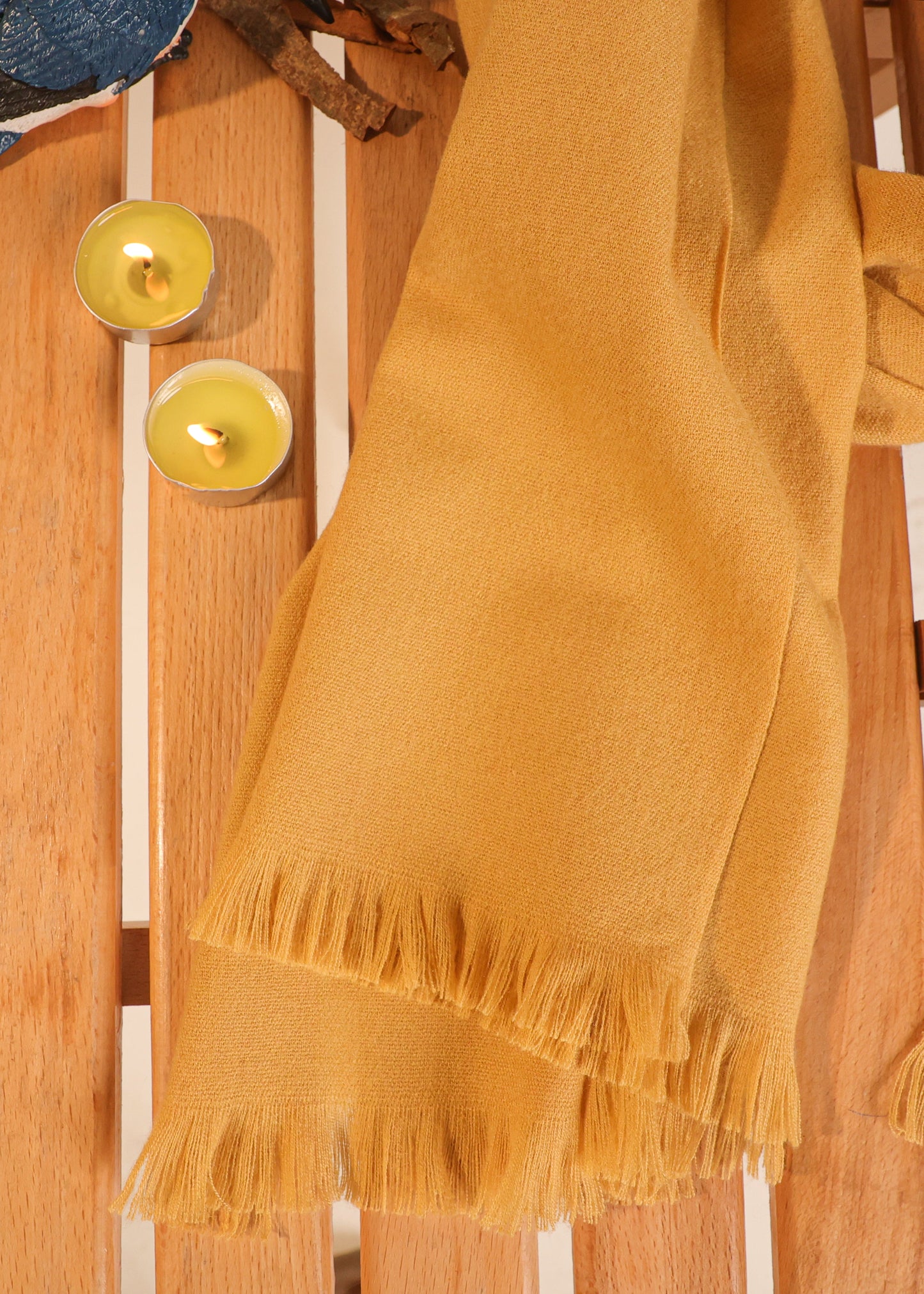 Cashmere Woolen Scarf- Mustard