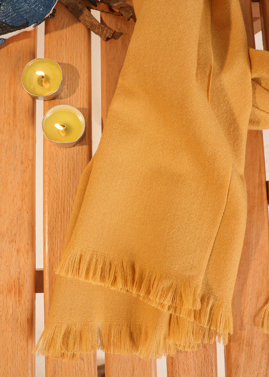 Cashmere Woolen Scarf- Mustard